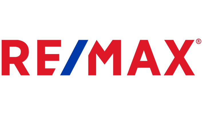 RE/MAX logo with red and blue letters on a green background